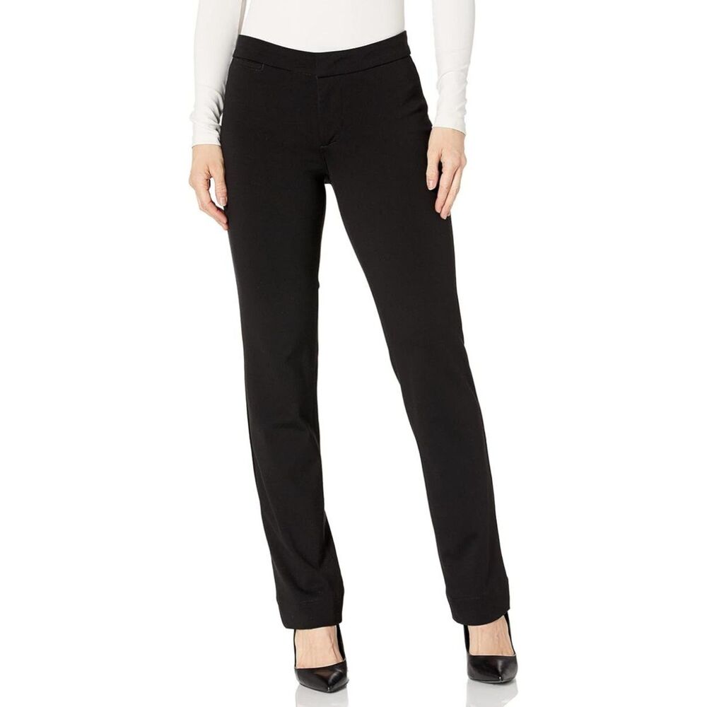 NYDJ‎ Women's Petite Ponte Trouser Pant, Black, 4P
